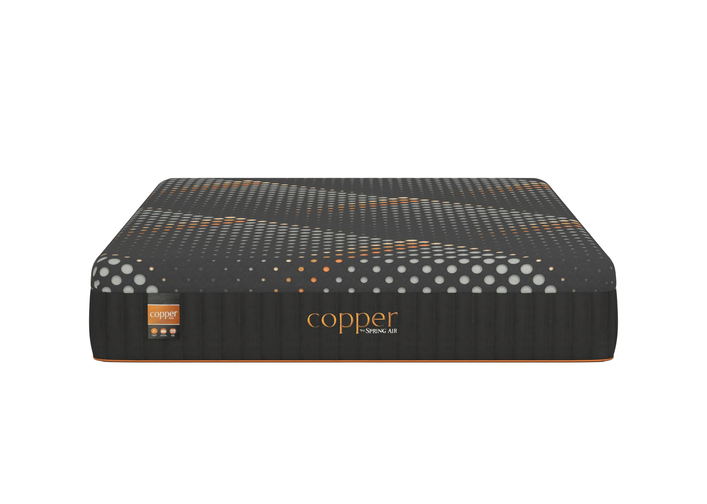 Copper mattress topper on a white background