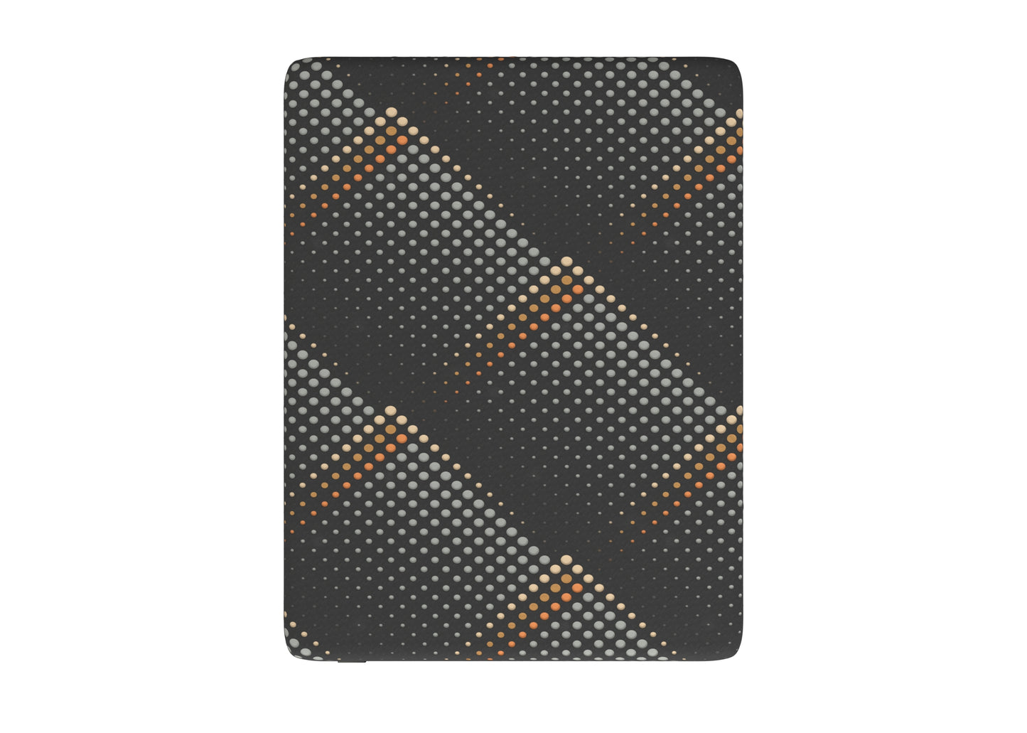 Rectangular object with a patterned design on a white background