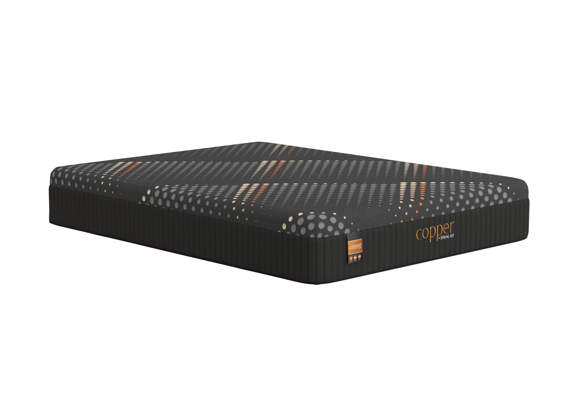 Mattress with 'Copper' branding by Spring Air side ways