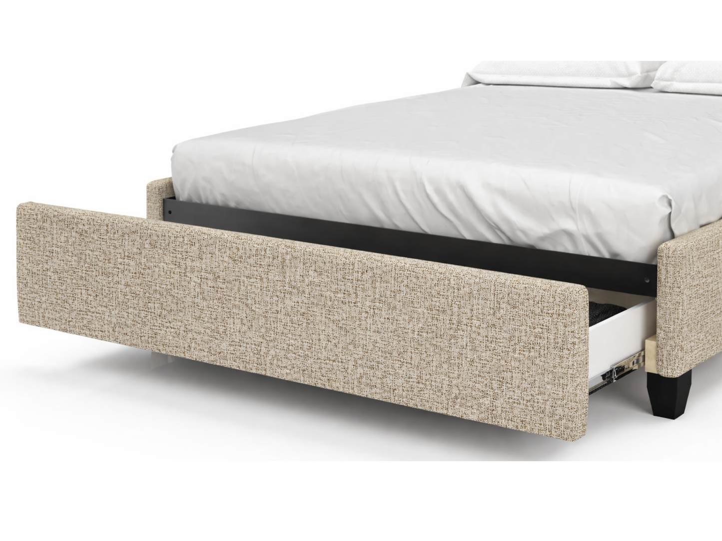 Beaudoin Jane Upholstered Bed Frame with Storage Footboard