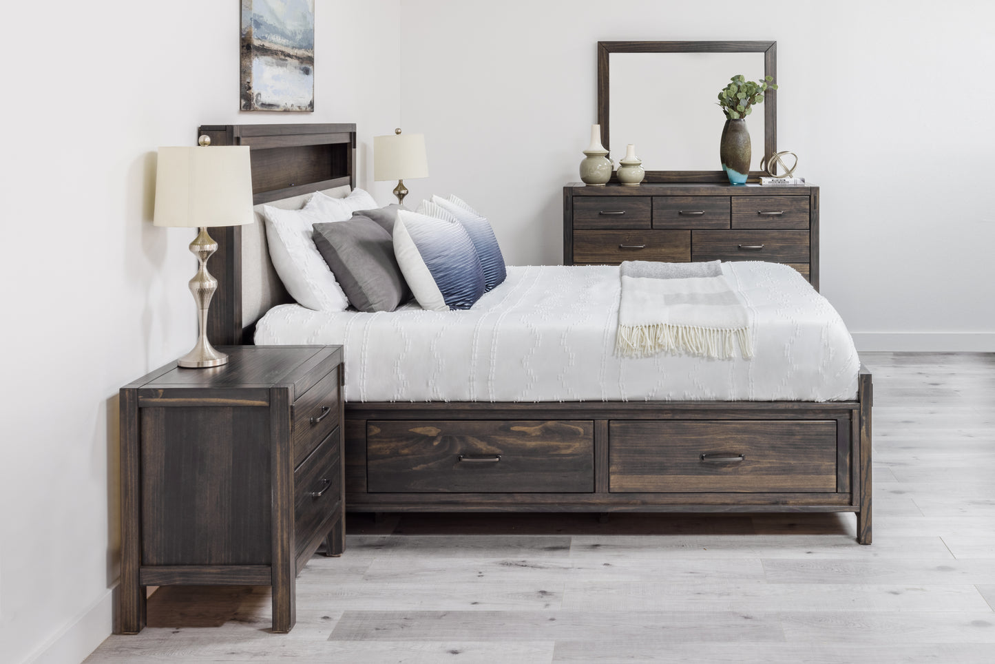 Mako Stella Bedroom Suite (Charcoal) | Solid Pine