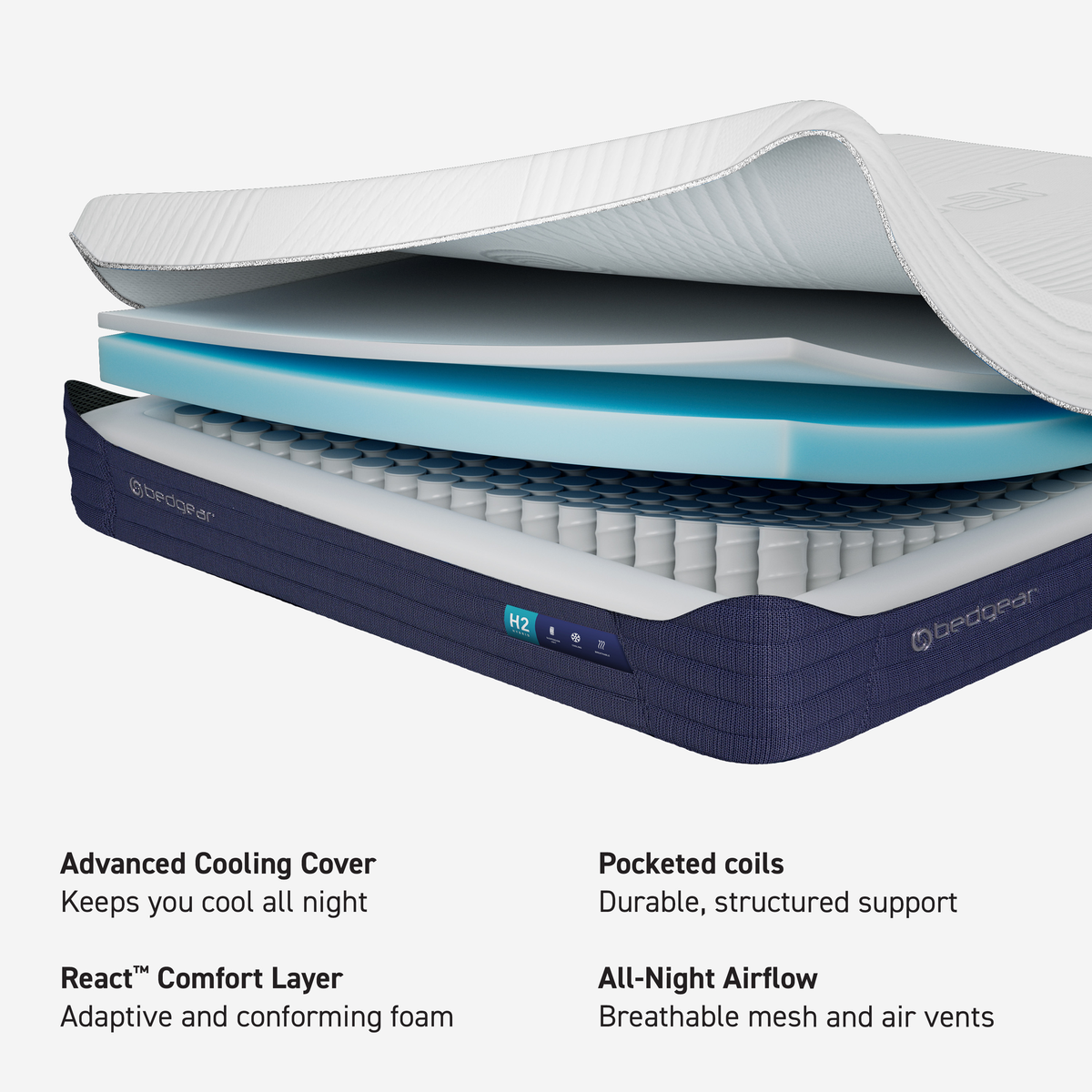 BEDGEAR H2 Hybrid Performance Mattress