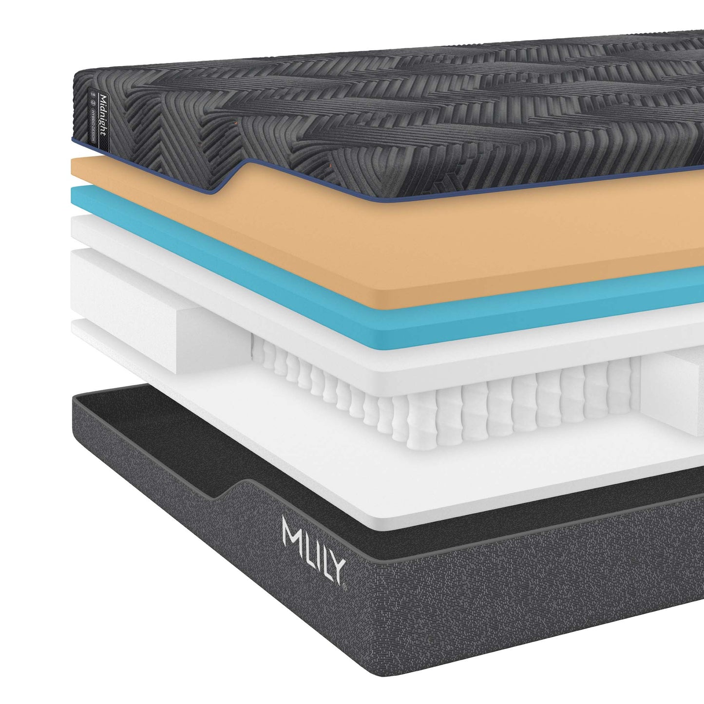 MLILY® Midnight 1.0 Hybrid Mattress | Mattress in a Box