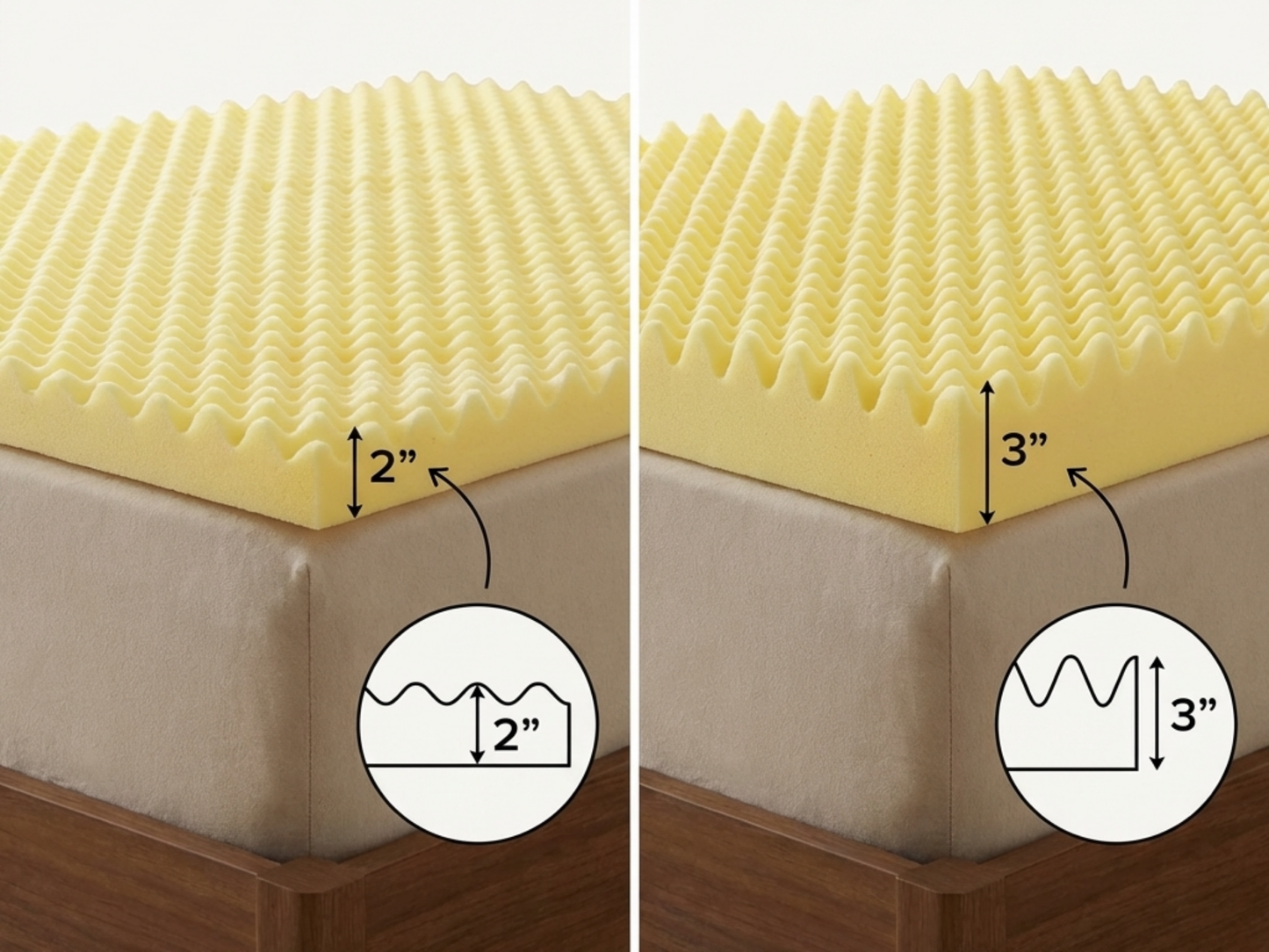 Convoluted Mattress Foam Topper