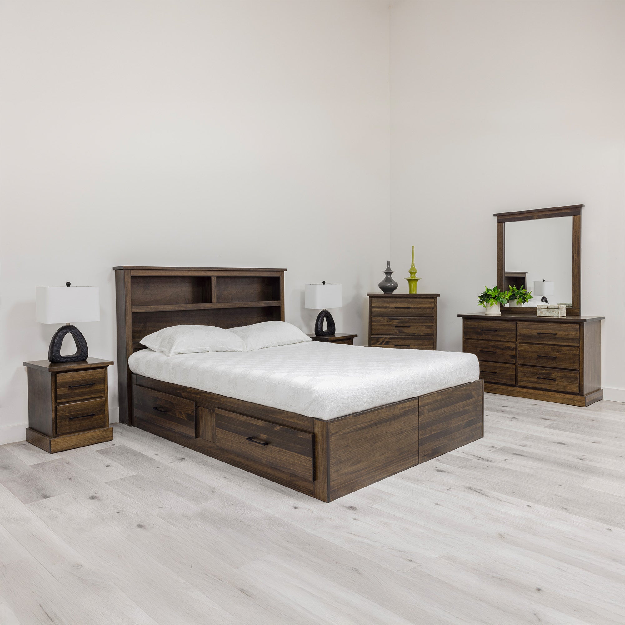 Mako Vera Bedroom Suite (Charcoal) | Solid Pine | Made In Canada