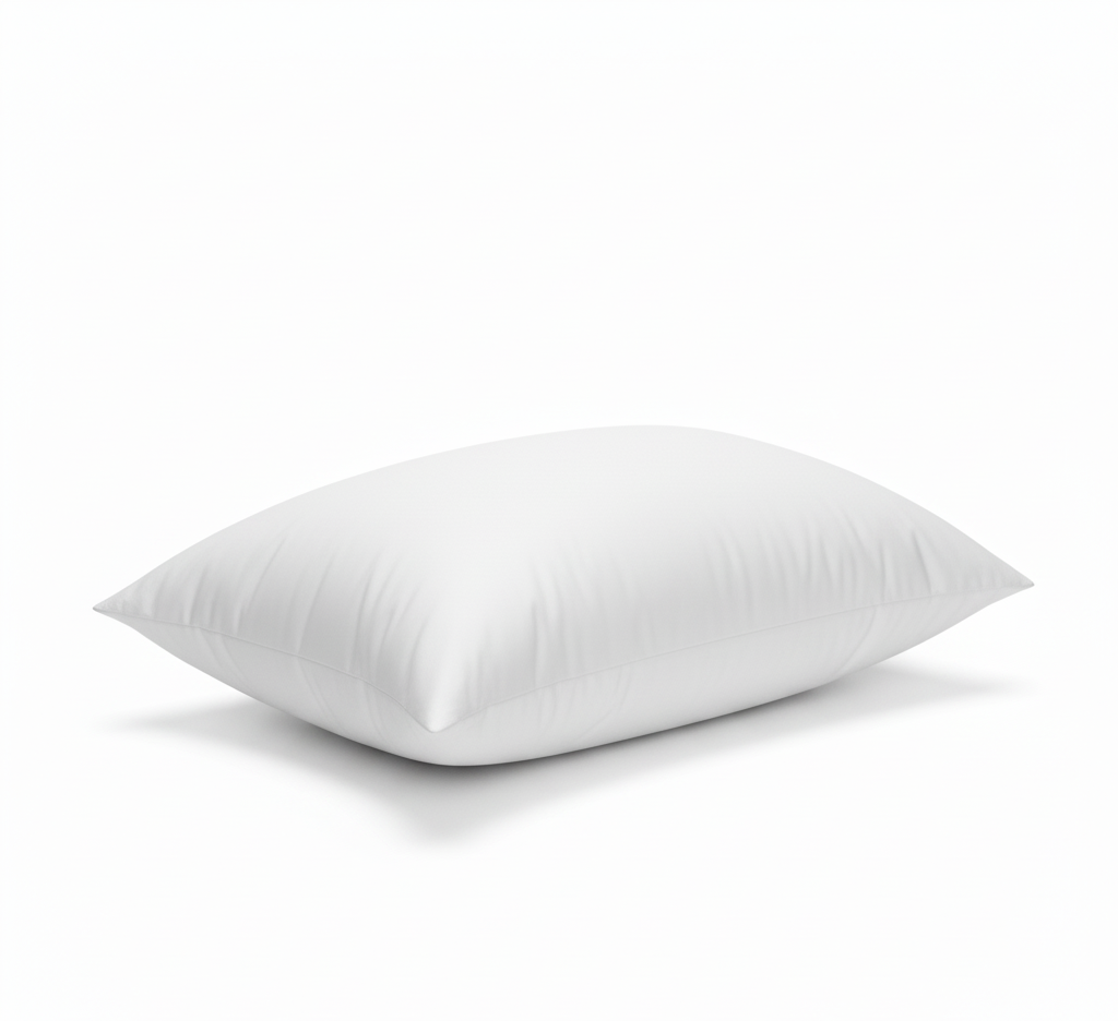 White pillow on a white background