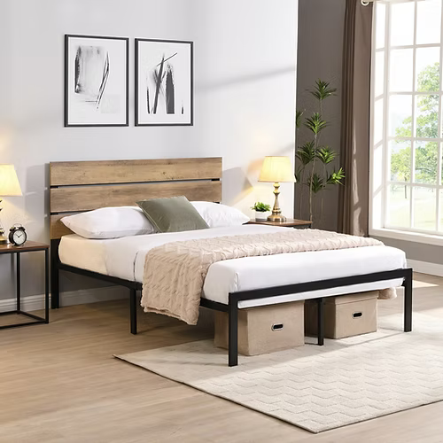 IFDC Platform Bed with Headboard