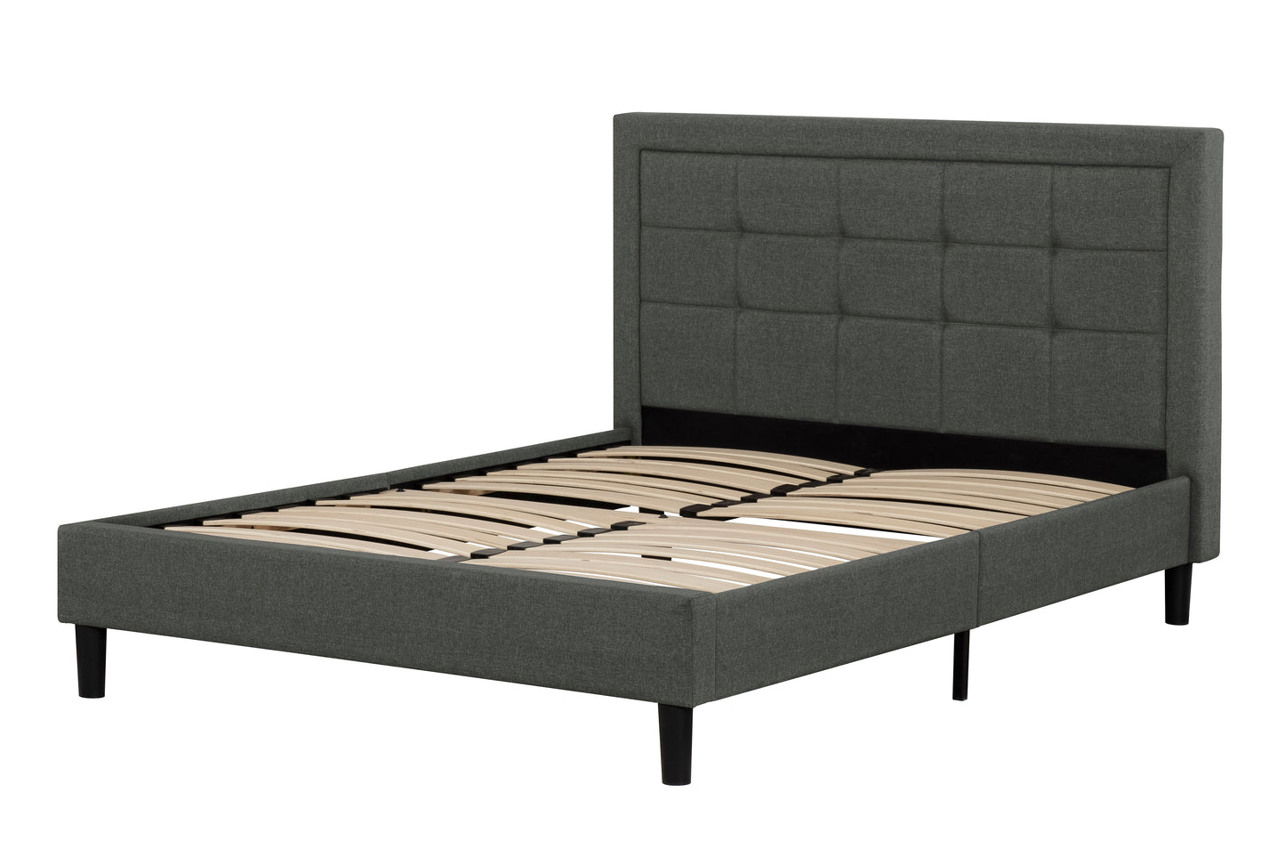 [CLEARANCE] Idalia Upholstered Platform Bed – Charcoal