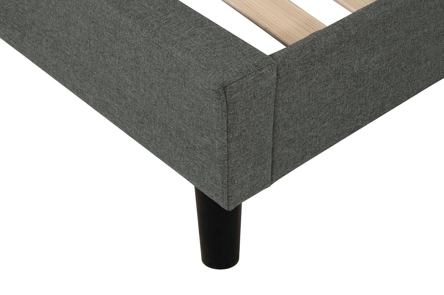 [CLEARANCE] Idalia Upholstered Platform Bed – Charcoal