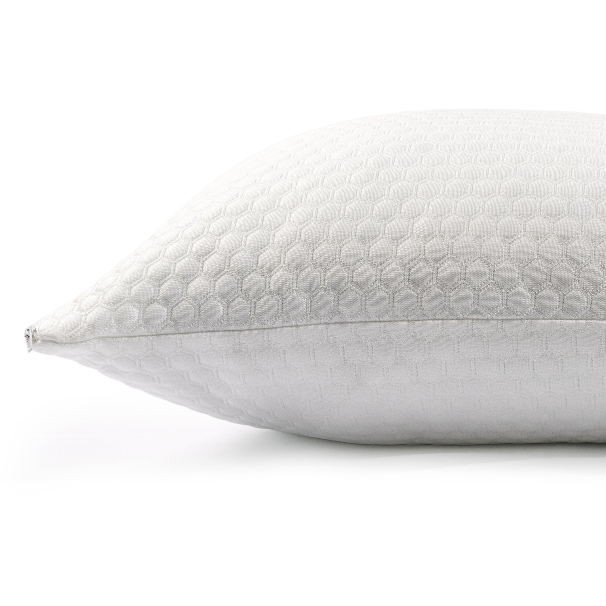 GhostBed pillow with honeycomb pattern on a white background