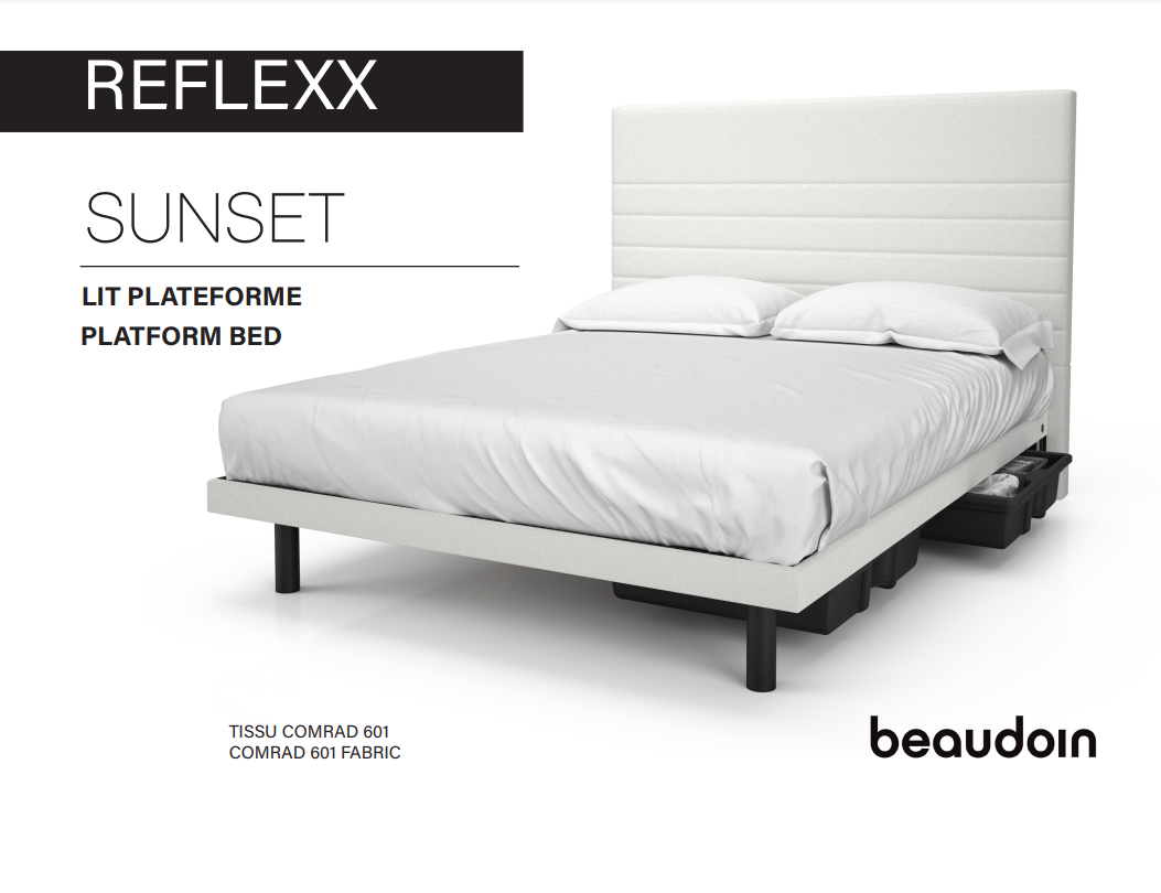 Beaudoin Reflexx Platform Bed Base with Sunset Headboard