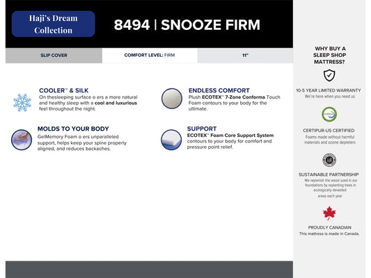 Snooze Firm Mattress | Hajis Dream Collection