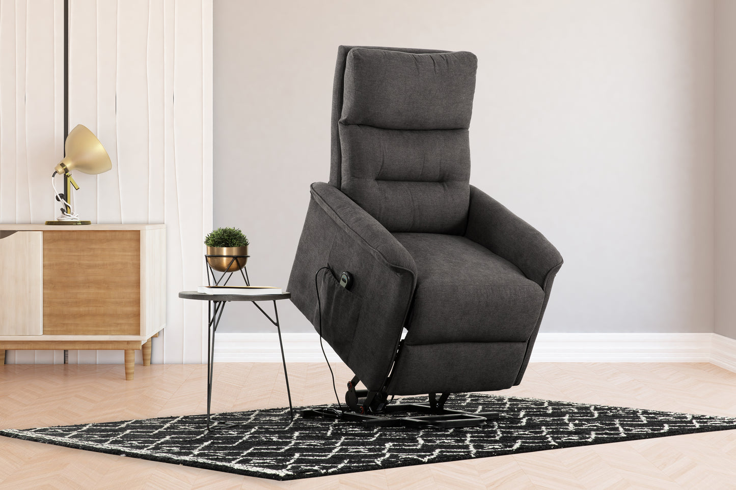 [CLEARANCE] Primo Slate Comfort Power Lift Recliner Chair