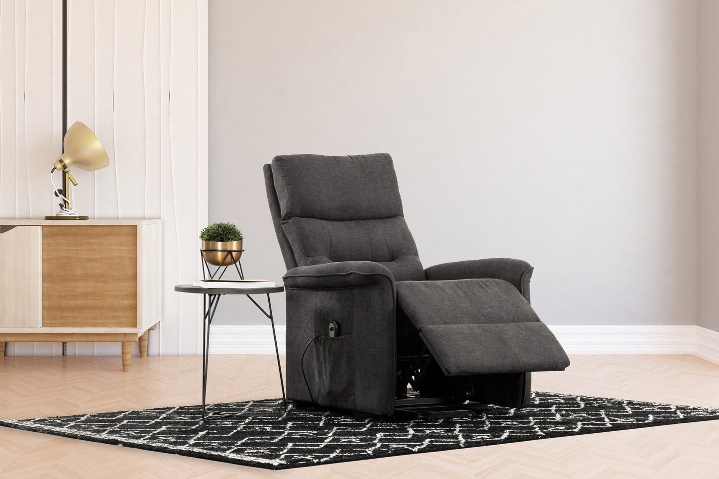 [CLEARANCE] Primo Slate Comfort Power Lift Recliner Chair