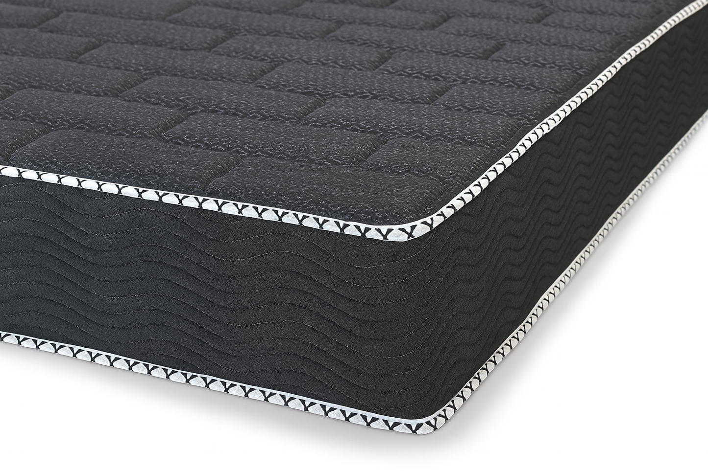 Side view of King Koil Spine Support 11-inch tight top mattress showing detailed side stitching and quilted top pattern.