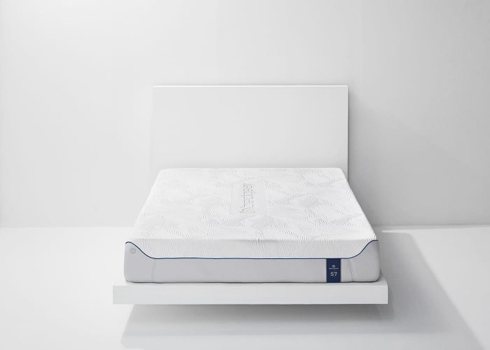 Frontal image of BEDGEAR S7 Performance Mattress on a bed