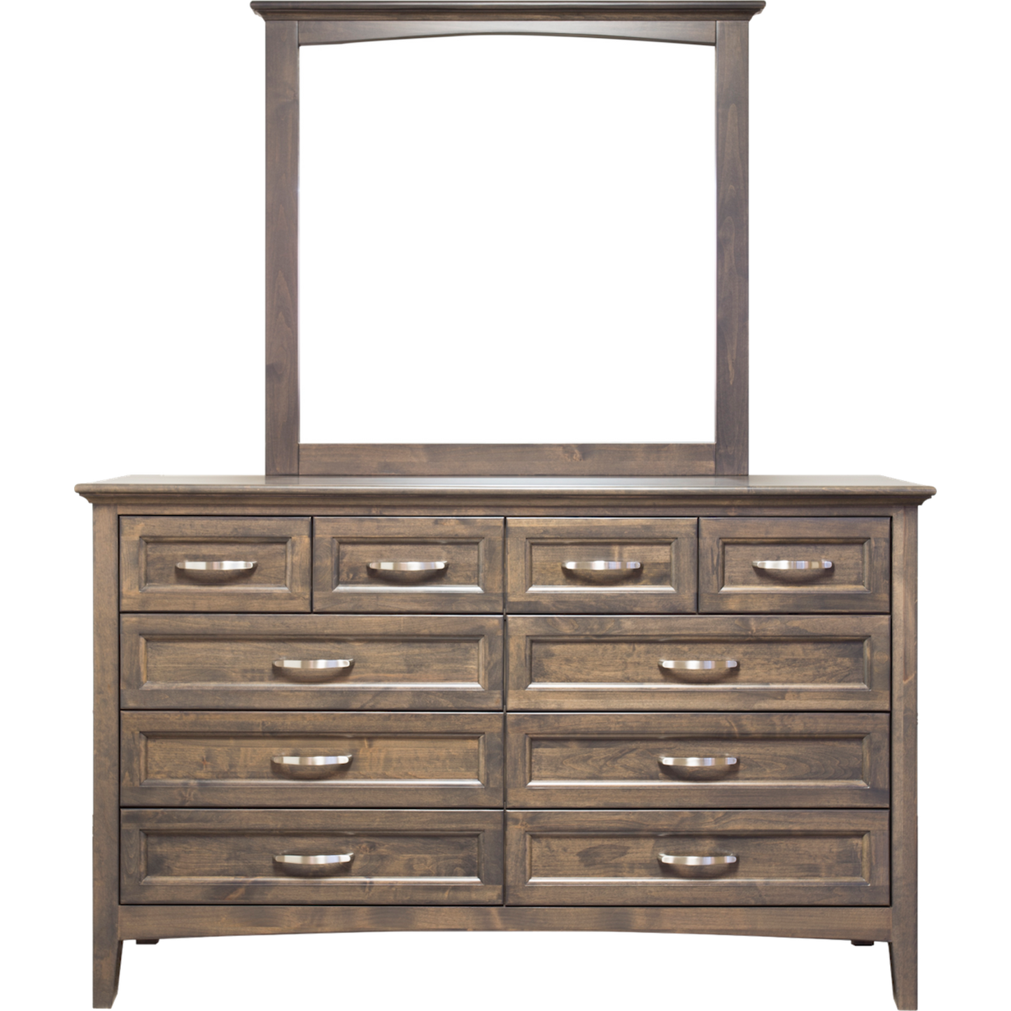 Mako Farmhouse 10 Drawer Dresser with mirror on top