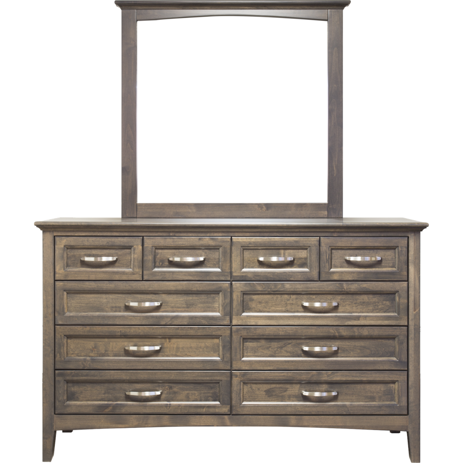 Mako Farmhouse 10 Drawer Dresser with mirror on top